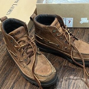 Vintage Ralph Lauren Polo Ortero Womens Leather Mid Boots Size 7